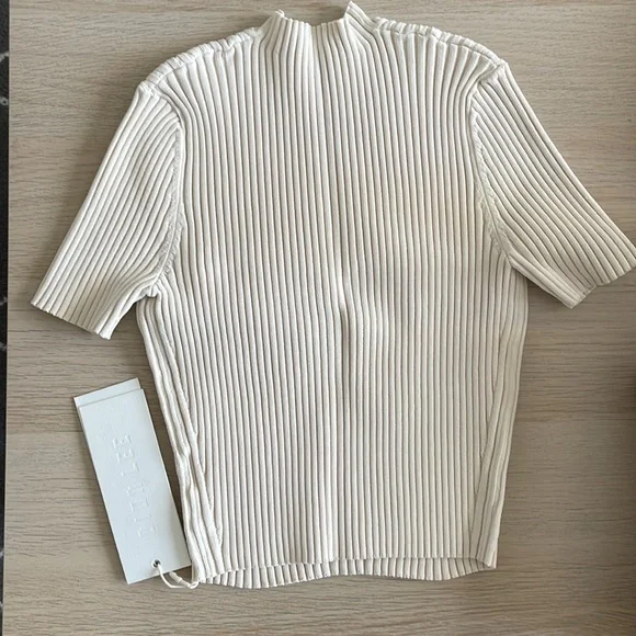 Dion Lee Beige Spiral Rib T-Shirt / New with Tags / Size: XS